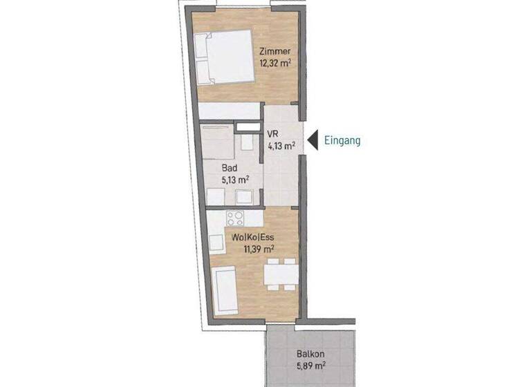 Wohnung zum Kauf - Erstbezug 168.066 € 2 Zimmer 1. Geschoss Münzgrabenstraße Jakomini Graz 8010