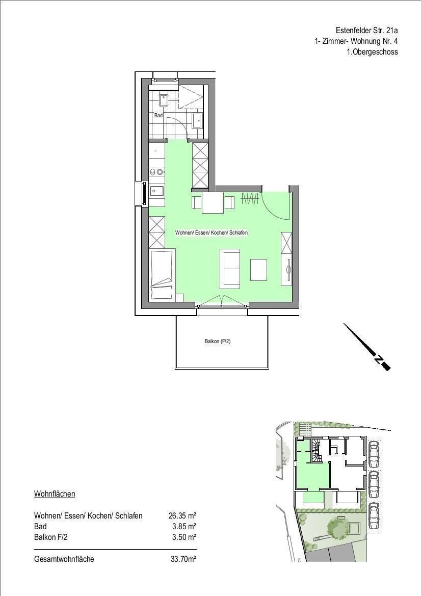 Wohnung zum Kauf provisionsfrei 189.000 € 1 Zimmer 33,7 m²<br/>Wohnfläche ab sofort<br/>Verfügbarkeit Versbach Würzburg 97078