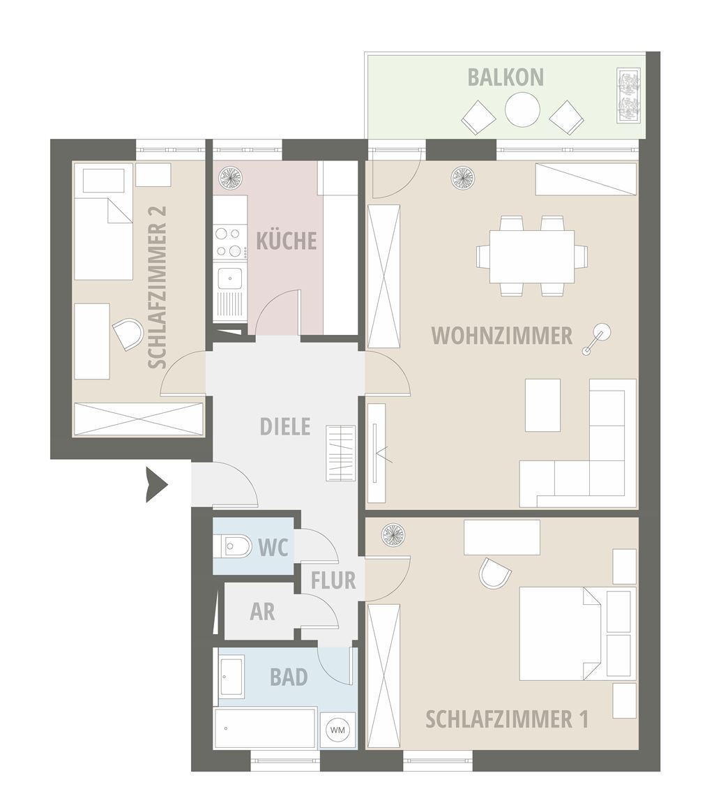 Wohnung zum Kauf 254.000 € 3 Zimmer 80 m²<br/>Wohnfläche Obermenzing München 81245