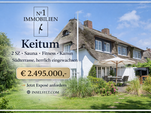 Reihenendhaus zum Kauf provisionsfrei 2.495.000 € 5 Zimmer 110 m² 675 m² Grundstück Keitum Sylt 25980
