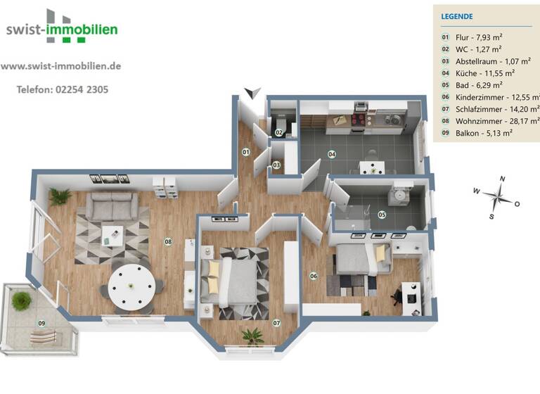 Wohnung zur Miete 968 € 3 Zimmer 88,2 m² Rheinbach 53359