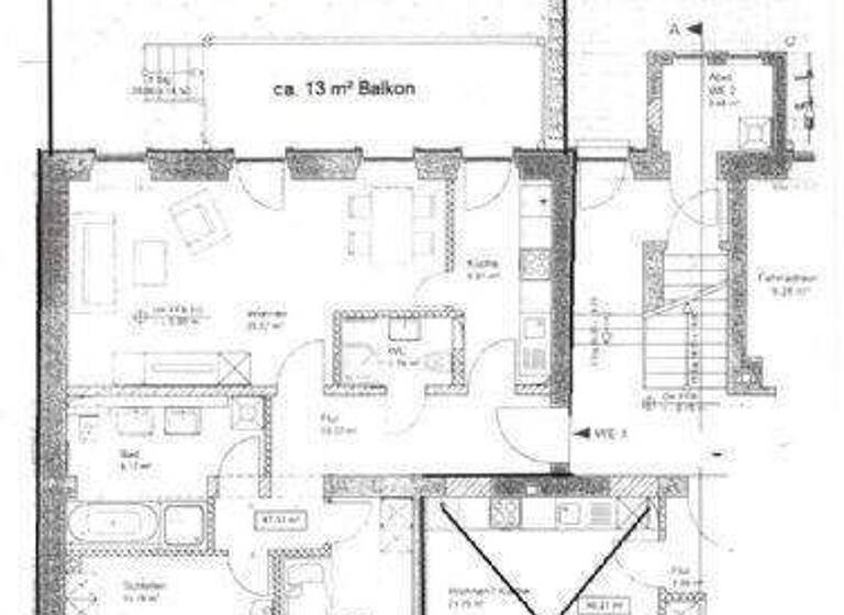 Wohnung zur Miete 675 € 3 Zimmer 87,3 m² EG Klarastraße 13a Hilbersdorf Chemnitz 09131