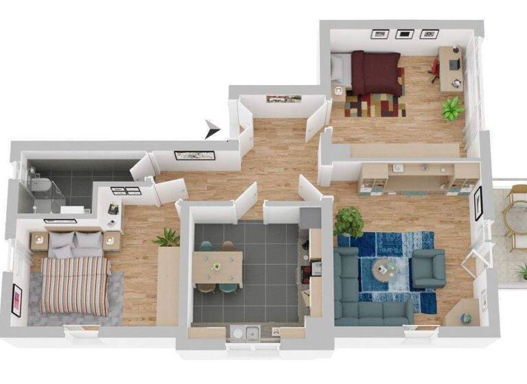 Wohnung zur Miete 700 € 3 Zimmer 76,6 m² 2. Geschoss frei ab sofort Wurgwitzer Straße 12 Naußlitz Dresden 01187