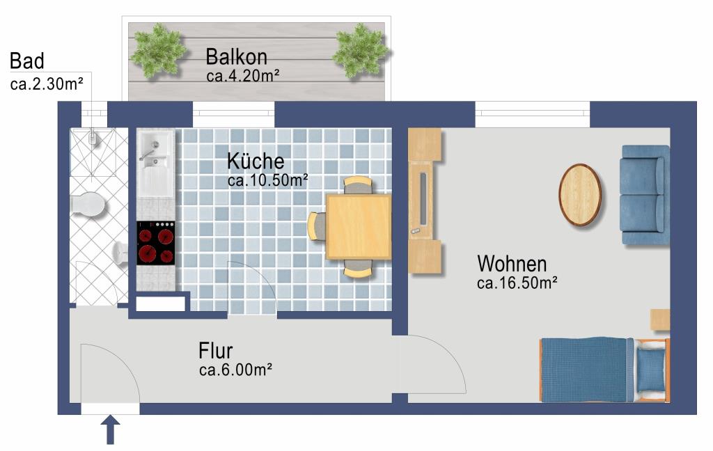 Wohnung zum Kauf 125.000 € 1 Zimmer 37,5 m²<br/>Wohnfläche Weidenbaumsweg 136 Bergedorf Hamburg 21035