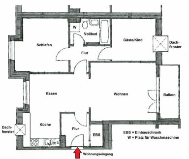 Wohnung zur Miete 730 € 2,5 Zimmer 74,4 m² 3. Geschoss frei ab 01.02.2025 Moorbekstr. 88 Friedrichsgabe Norderstedt 22846