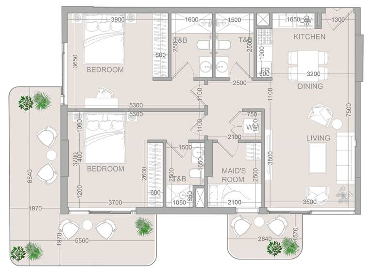 Wohnung zum Kauf provisionsfrei 411.814 € 3,5 Zimmer 114 m² Dubai 00000