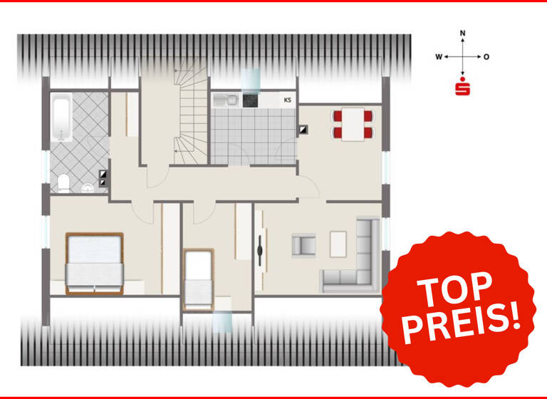 Wohnung zum Kauf 150.000 € 3 Zimmer 71 m²<br/>Wohnfläche Dachgeschoss<br/>Geschoss ab sofort<br/>Verfügbarkeit Lauingen Lauingen 89415