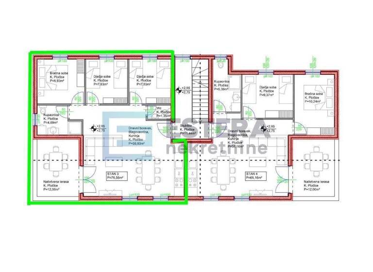 Wohnung zum Kauf 278.000 € 3 Zimmer 84 m² Pakostane