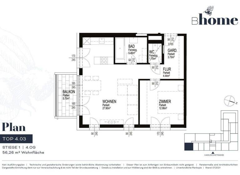 Wohnung zur Miete 691 € 2 Zimmer 56,3 m² frei ab 01.06.2026 Waldegg Linz 4020