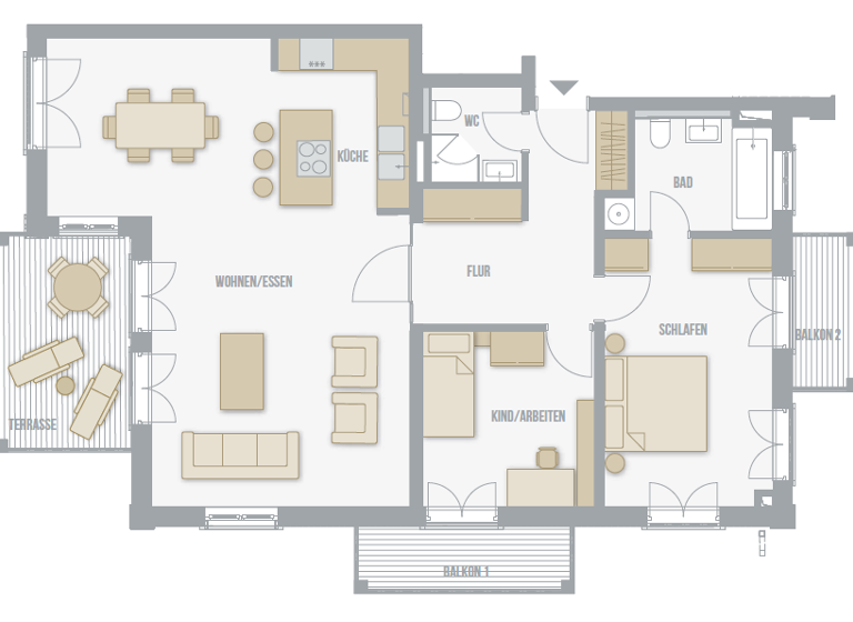 Wohnung zum Kauf 1.100.000 € 3 Zimmer 105,4 m² 1. Geschoss Untergiesing-Harlaching München 81545