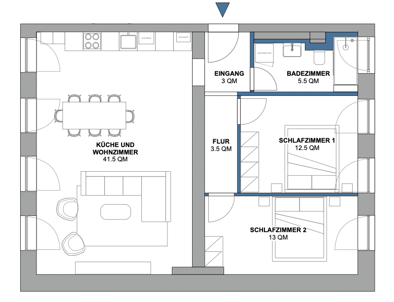 Wohnung zum Kauf 595.000 € 3 Zimmer 81 m²<br/>Wohnfläche 3.<br/>Geschoss Kreuzberg Berlin 10961