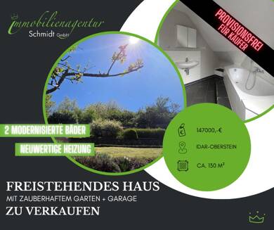Einfamilienhaus zum Kauf provisionsfrei 147.000 € 5 Zimmer 130 m² 702 m² Grundstück Idar Idar-Oberstein 55743