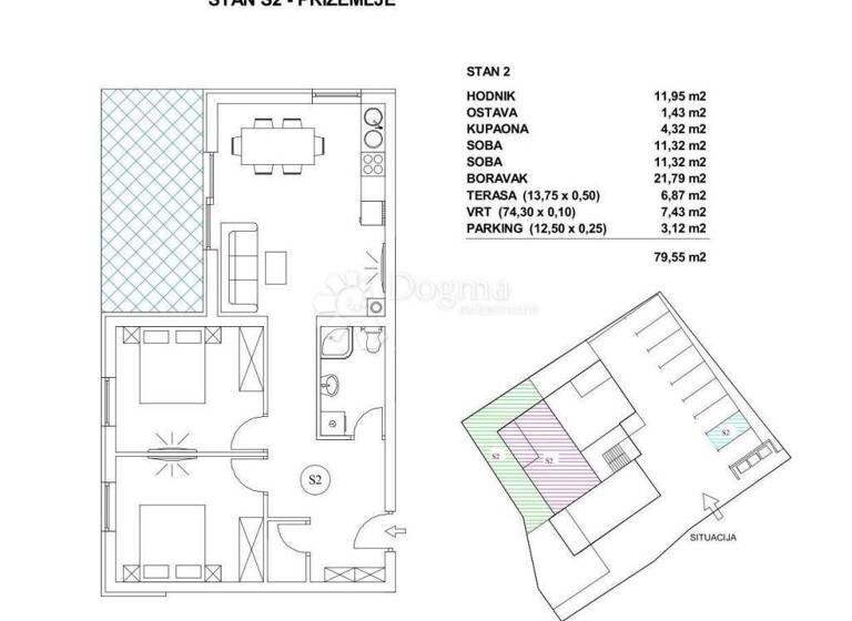 Wohnung zum Kauf 258.000 € 3 Zimmer 75 m² Pag
