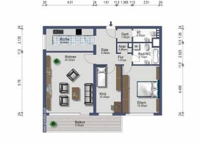 Wohnung zum Kauf provisionsfrei 128.000 € 3 Zimmer 83 m²<br/>Wohnfläche 5.<br/>Geschoss ab sofort<br/>Verfügbarkeit Dinslakener Landstr. 9 Wesel Wesel 46483