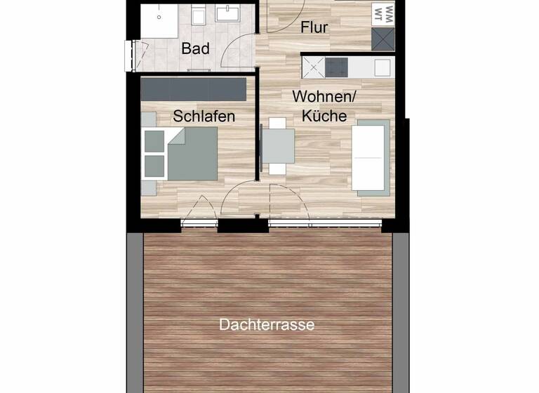 Penthouse zum Kauf - Erstbezug provisionsfrei 226.000 € 2 Zimmer 53,6 m² 3. Geschoss frei ab sofort Am Schüßler Ronshausen 36217