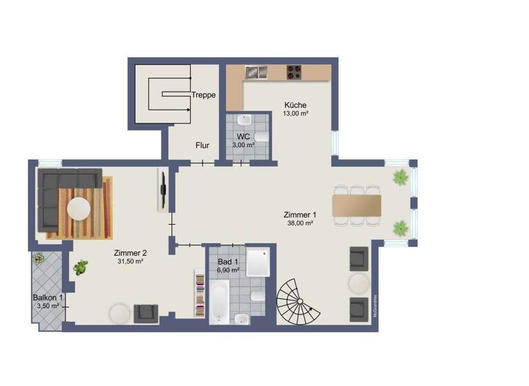 Maisonette zur Miete - Erstbezug 1.975 € 3 Zimmer 150,9 m² Daxlanden Karlsruhe 76189