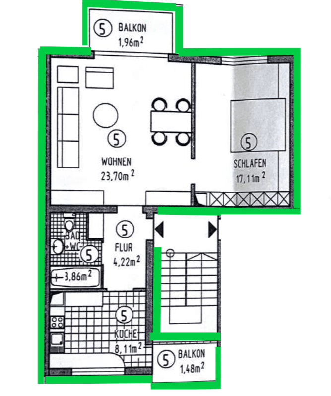 Wohnung zur Miete 750 € 2 Zimmer 60 m²<br/>Wohnfläche Nordstadt - Stadtviertel 085 Pforzheim 75177