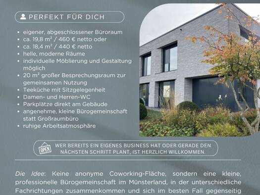 Bürofläche zur Miete 440 € 20 m² Bürofläche teilbar ab 20 m² Borken Borken 46325