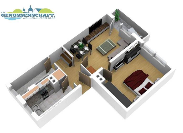 Wohnung zur Miete 359 € 2 Zimmer 47,2 m² EG frei ab 01.03.2026 Maxim-Gorki-Straße 63 Freiberg 09599