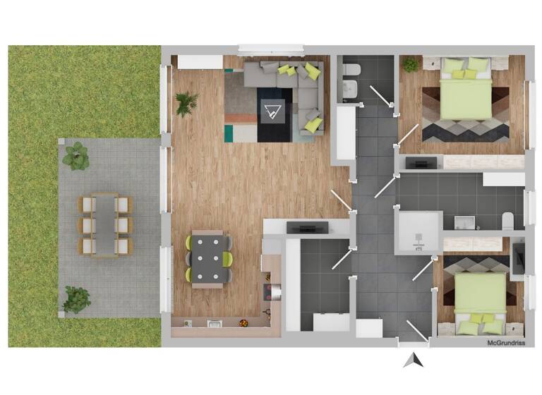 Terrassenwohnung zum Kauf - Erstbezug provisionsfrei 377.500 € 3 Zimmer 96,9 m² 2 Geschosse frei ab 30.01.2027 Uelsen 49843