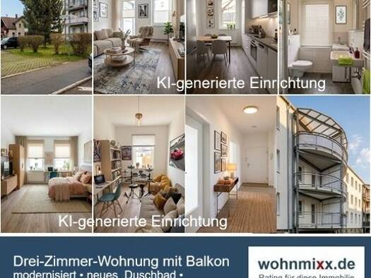 Wohnung zur Miete 525 € 3 Zimmer 68,8 m² EG Abraham-Werner-Straße 22 Reichenbrand Chemnitz 09117