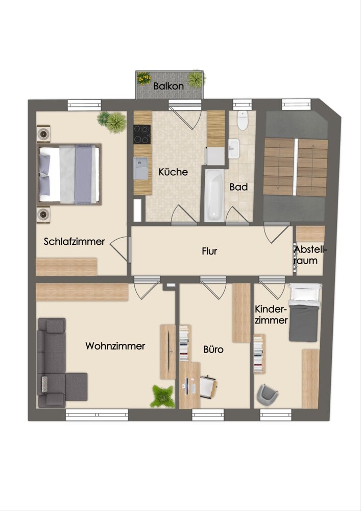 Wohnung zum Kauf 169.000 € 4 Zimmer 84,3 m²<br/>Wohnfläche 01.05.2025<br/>Verfügbarkeit Innenstadt - Nord Schweinfurt 97421