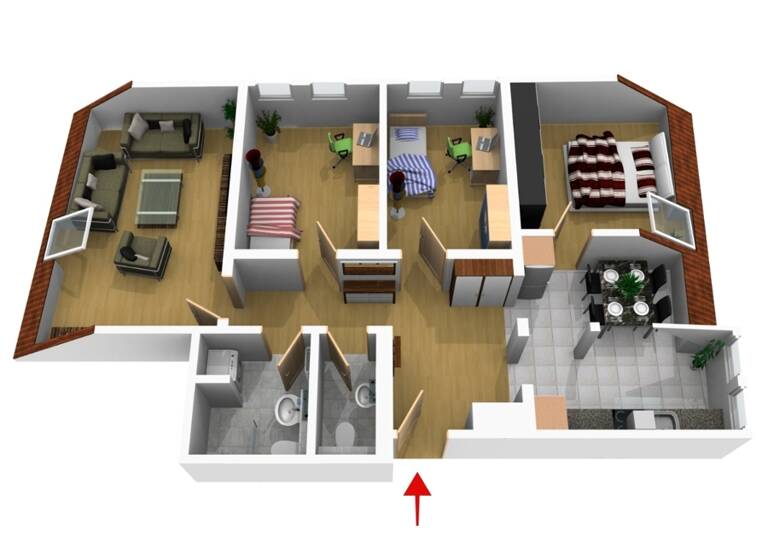 Wohnung zum Kauf 265.000 € 4 Zimmer 75 m²<br/>Wohnfläche Dachgeschoss, 3.<br/>Geschoss Gottmadingen Gottmadingen 78244
