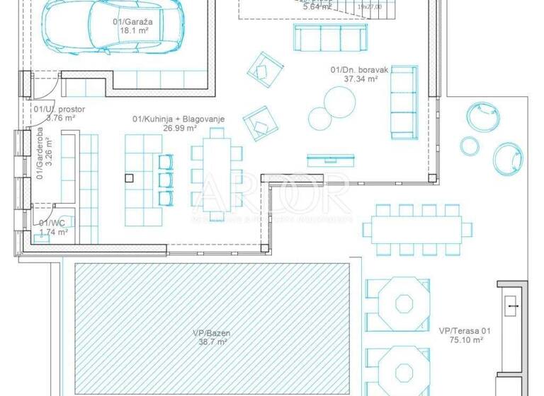 Einfamilienhaus zum Kauf 2.100.000 € 4 Zimmer 422 m² Grundstück Zadar 23000