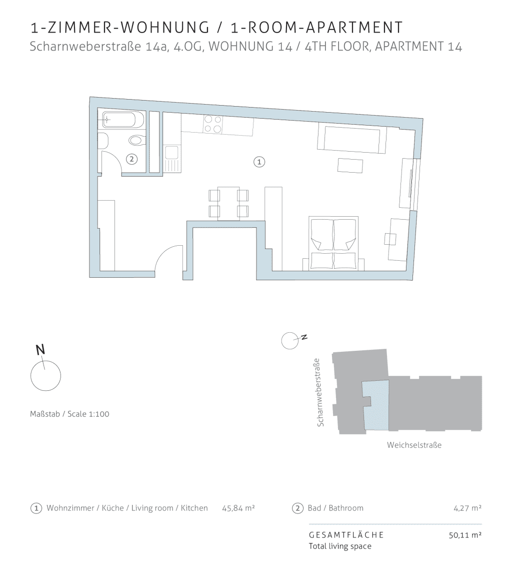 Wohnung zur Miete Wohnen auf Zeit 1.490 € 1 Zimmer 50 m²<br/>Wohnfläche ab sofort<br/>Verfügbarkeit Scharnweberstraße Friedrichshain Berlin 10247