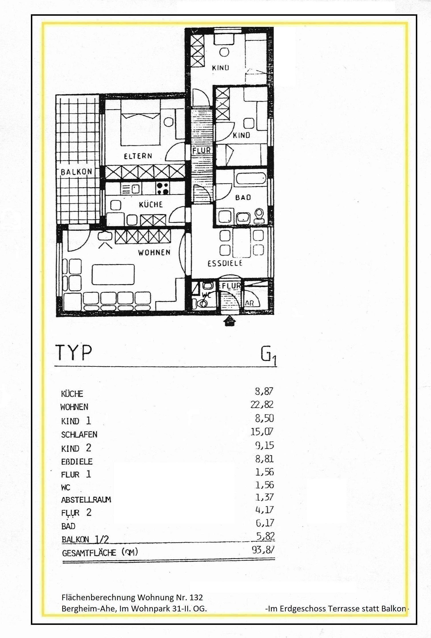 Wohnung zum Kauf 93.000 € 4 Zimmer 94 m²<br/>Wohnfläche 2.<br/>Geschoss Im Wohnpark 31 Ahe Bergheim 50127