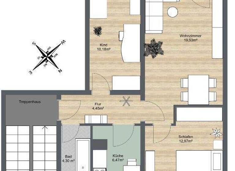 Wohnung zur Miete 350 € 3 Zimmer 58,5 m² 2. Geschoss Plauener Straße 4 a Weida Riesa 01587