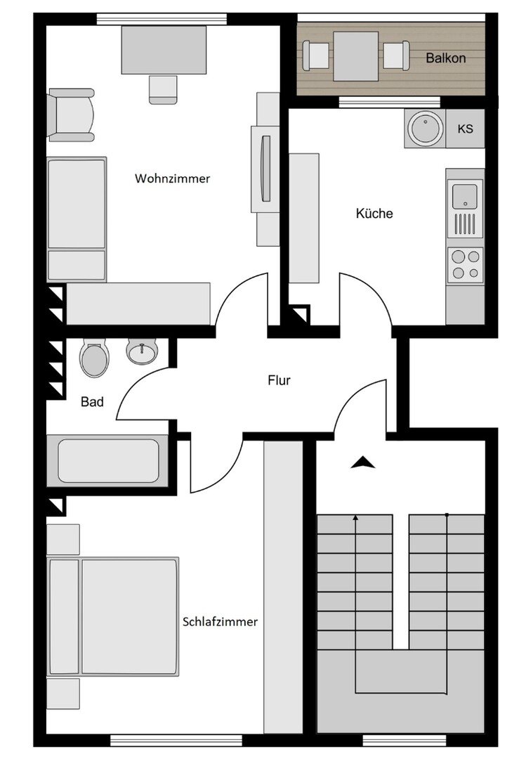 Wohnung zum Kauf provisionsfrei 159.000 € 2 Zimmer 48 m²<br/>Wohnfläche 1.<br/>Geschoss 15.01.2025<br/>Verfügbarkeit Gleisdreieck Bochum 44787