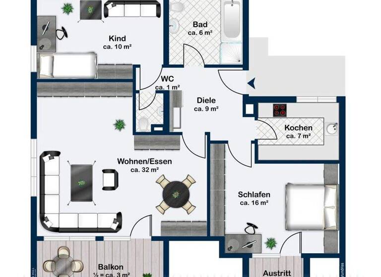 Wohnung zum Kauf 260.000 € 3 Zimmer 82,6 m² Bad Rappenau 74906