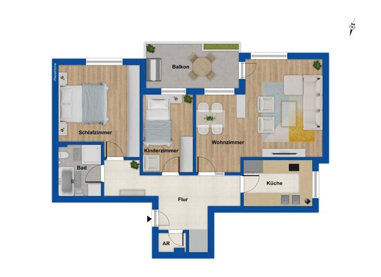 Wohnung zum Kauf 145.500 € 3 Zimmer 89 m² 1. Geschoss Iserlohnerheide Iserlohn 58640