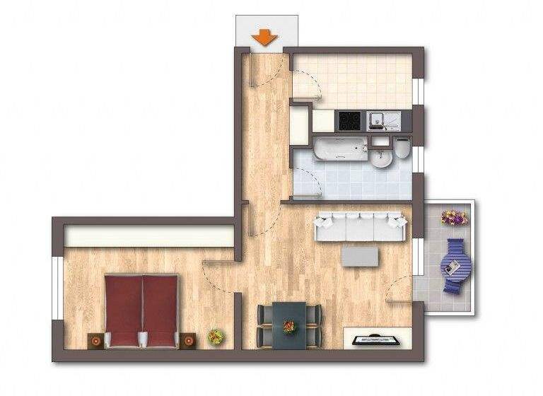 Wohnung zur Miete 294 € 2 Zimmer 49 m² 2. Geschoss frei ab 01.09.2026 Leihaer Straße 80A Roßbach Braunsbedra OT Roßbach 06242