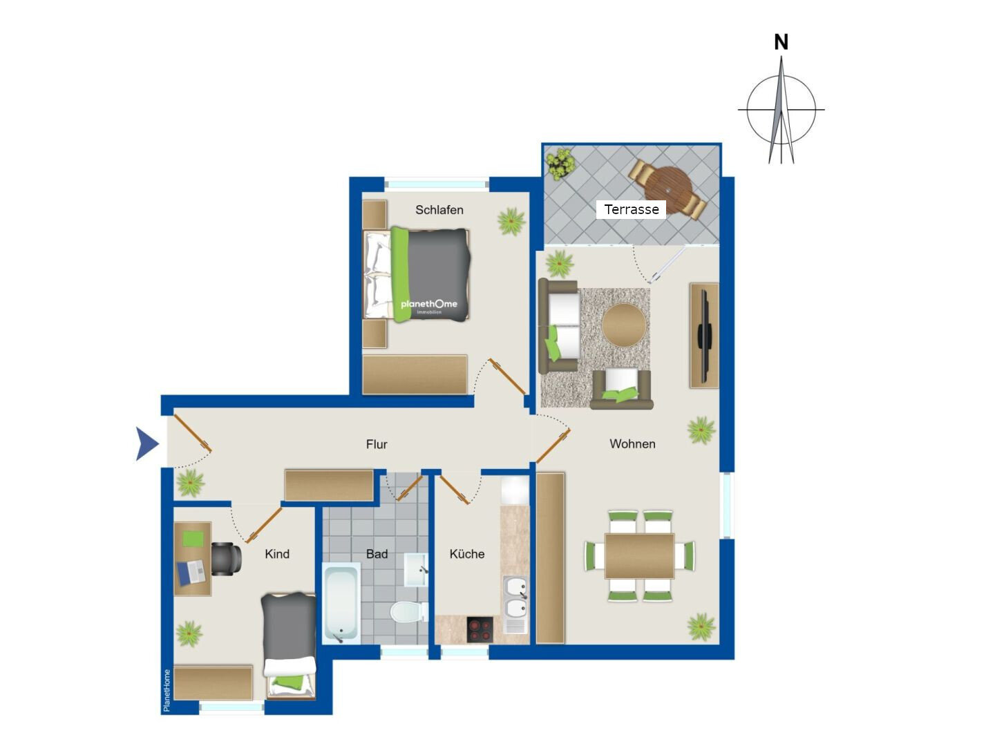 Wohnung zum Kauf 125.000 € 3 Zimmer 69,2 m²<br/>Wohnfläche Legefeld Weimar 99428