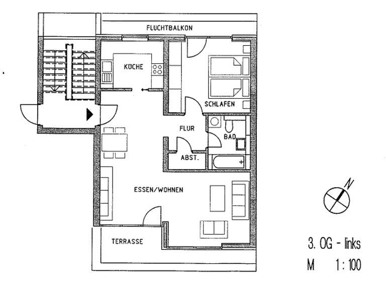 Wohnung zur Miete 920 € 2 Zimmer 61,4 m² 3. Geschoss frei ab sofort Veitshöchheim 97209