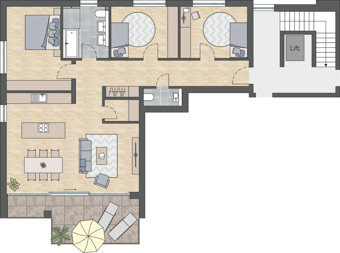 Wohnung zum Kauf provisionsfrei als Kapitalanlage geeignet 683.008 € 4,5 Zimmer 117,8 m²<br/>Wohnfläche Bahnhofstraße 16 Mimmenhausen Salem 88682