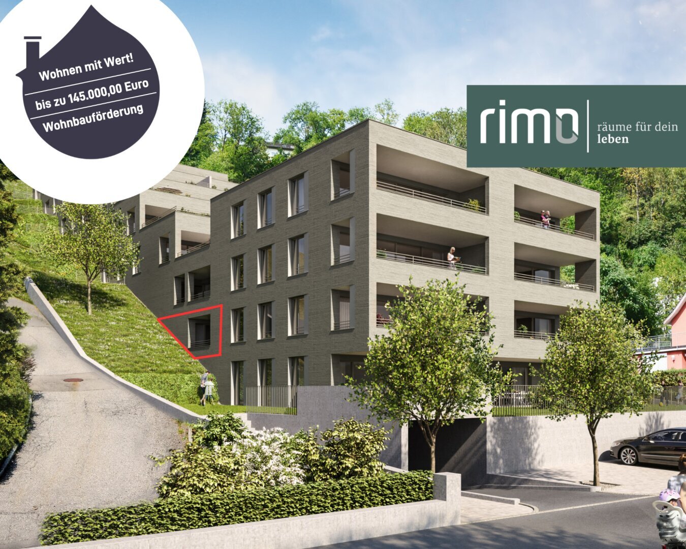 Terrassenwohnung zum Kauf 295.000 € 2 Zimmer 38,4 m²<br/>Wohnfläche 1.<br/>Geschoss 31.03.2026<br/>Verfügbarkeit Mutterstraße 11 Feldkirch 6800