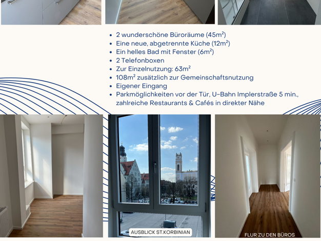 Bürofläche zur Miete provisionsfrei 4.400 € 126 m² Bürofläche Kochelseestraße Sendling München 81371