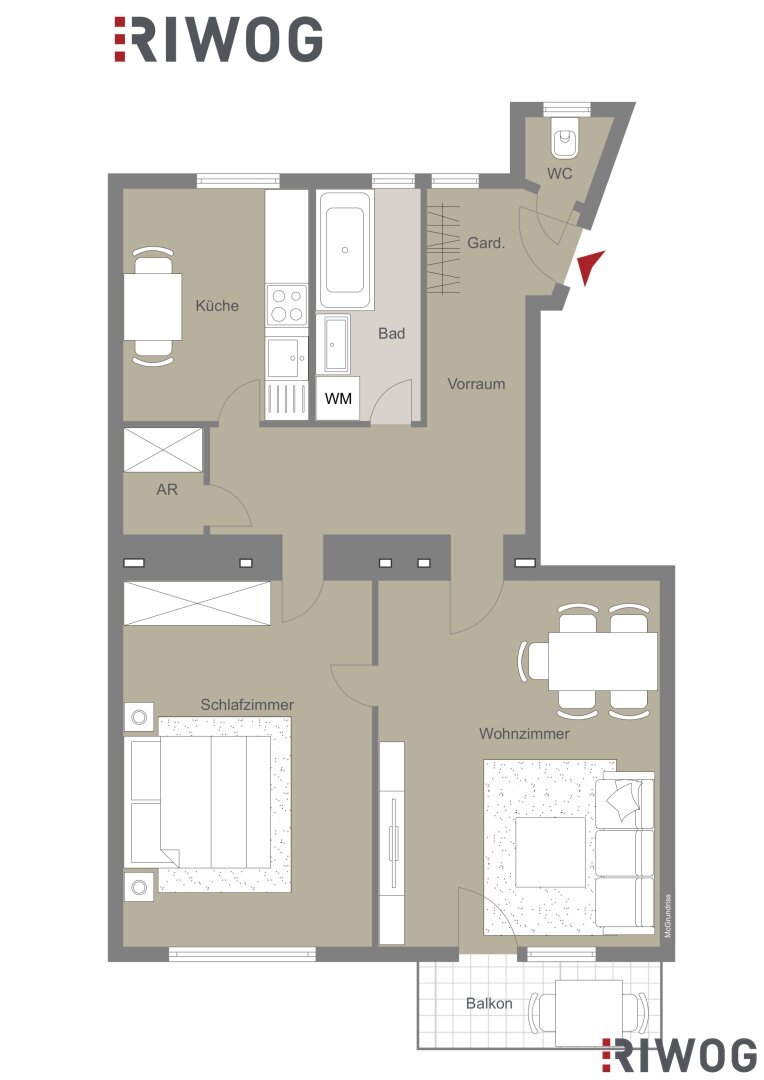 Terrassenwohnung zum Kauf 290.000 € 2 Zimmer 64,9 m²<br/>Wohnfläche 1.<br/>Geschoss Wien,Meidling 1120