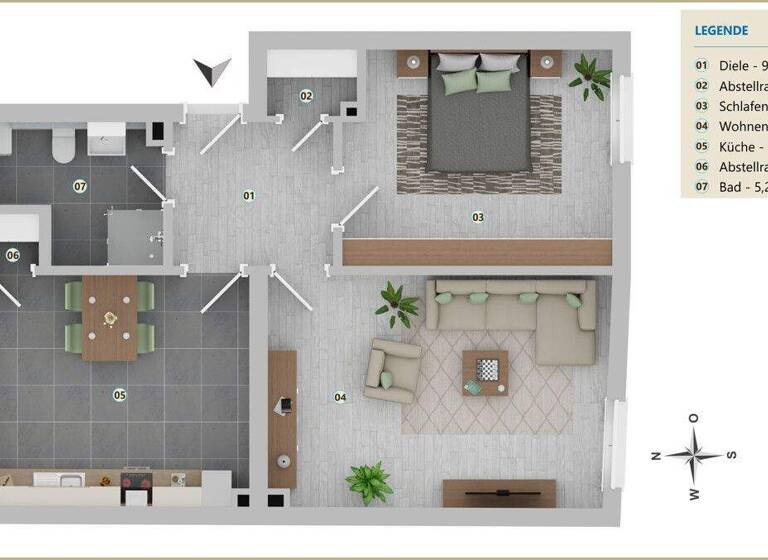 Wohnung zum Kauf 145.000 € 2 Zimmer 64 m² 1. Geschoss Bergen Bochum 44807