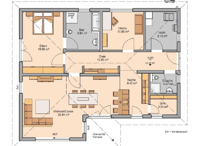 Bungalow zum Kauf provisionsfrei 529.900 € 3 Zimmer 125 m²<br/>Wohnfläche 800 m²<br/>Grundstück Kromsdorf Ilmtal-Weinstraße 99510