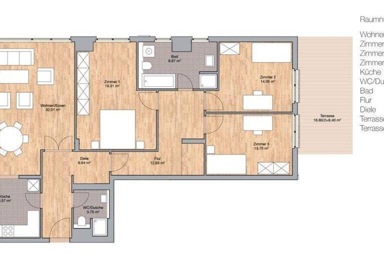 Terrassenwohnung zur Miete 2.275 € 4 Zimmer 142,2 m² EG frei ab 01.03.2026 Wannsee Berlin-Zehlendorf 14109