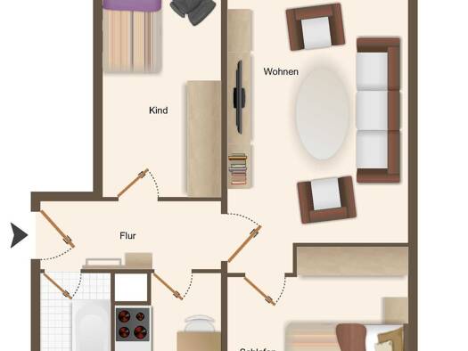 Wohnung zur Miete 330 € 2 Zimmer 60,8 m² Geschoss 1/4 frei ab 01.12.2026 Sonnenweg 39 Lutherstadt Eisleben Eisleben 06295