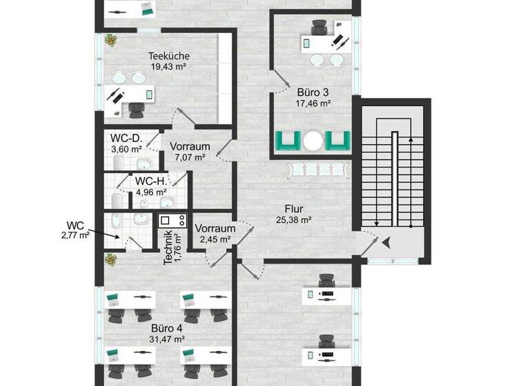Büro zur Miete 2.950 € 262 m² Bürofläche Wehrda Marburg 35041
