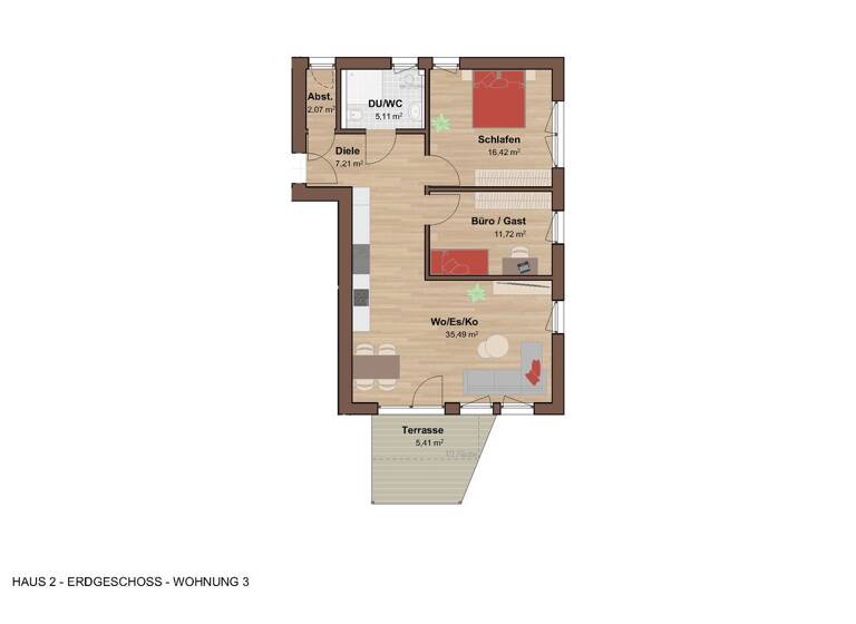 Terrassenwohnung zum Kauf provisionsfrei als Kapitalanlage geeignet 377.900 € 3 Zimmer 86 m² Lange Straße 20 Herbertingen 88518