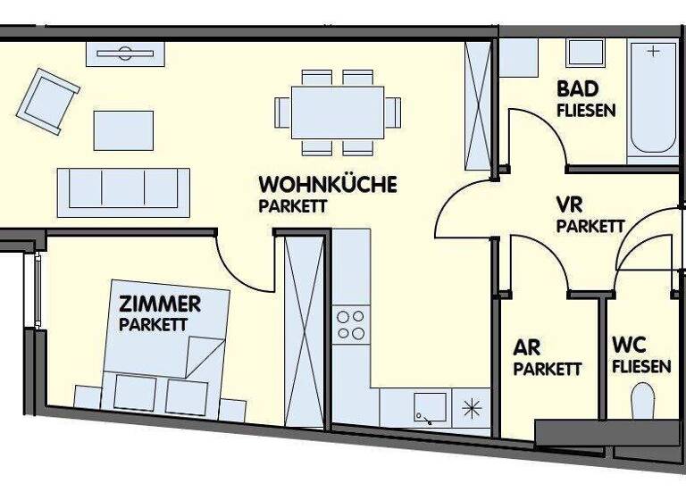 Wohnung zum Kauf 348.000 € 2 Zimmer 57,1 m² 19. Geschoss Wien 1100
