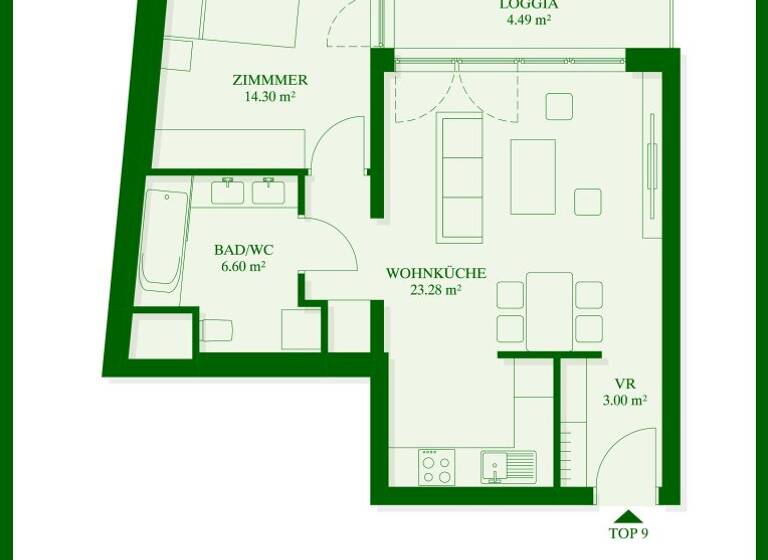 Wohnung zum Kauf - Erstbezug 287.156 € 2 Zimmer 49,6 m² 2. Geschoss Leopoldigasse Wien 1230
