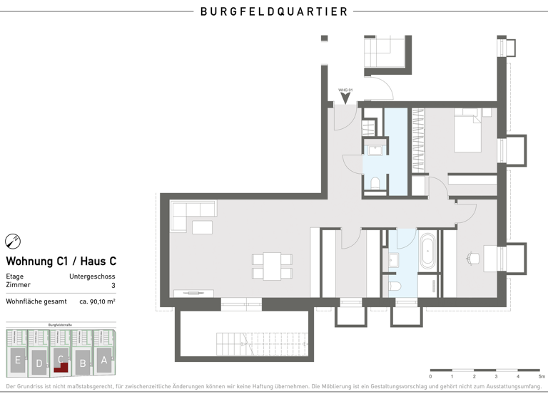 Wohnung zur Miete 900 € 3 Zimmer 90,1 m² EG frei ab sofort Burgfeldstraße 51 C // C01 Bad Segeberg 23795